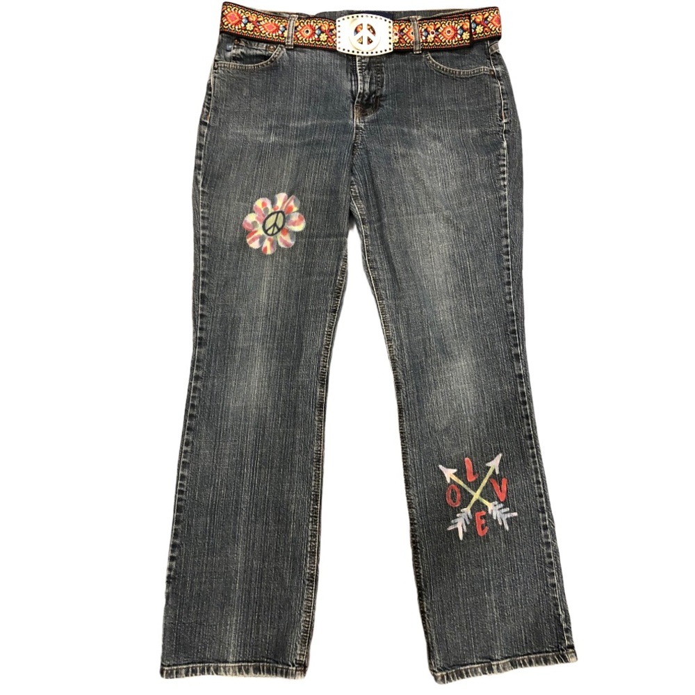 Boho jeans W peace belt